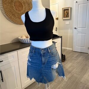Denimist Distressed Denim Skirt